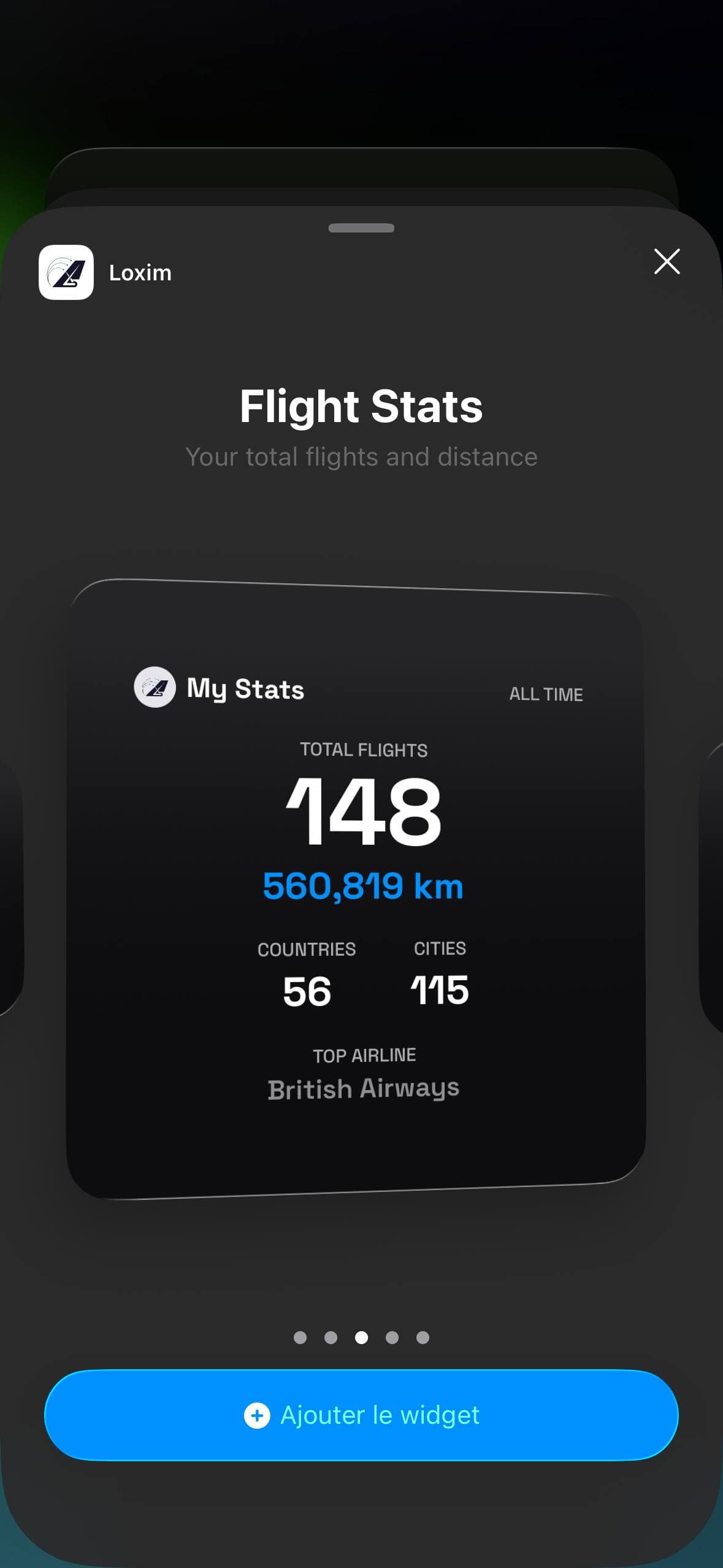 Loxim Flight Stats widget