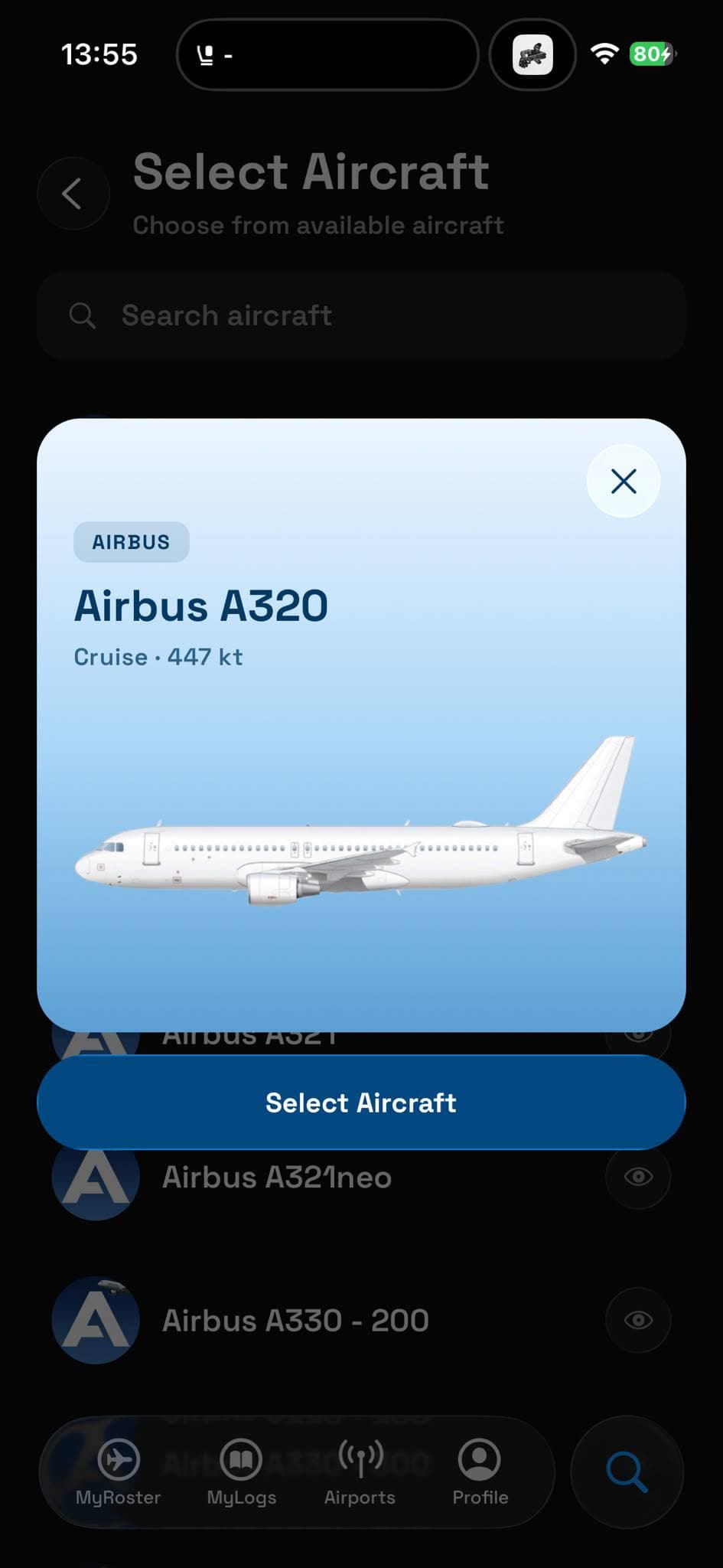 Only show routes for what you fly.
